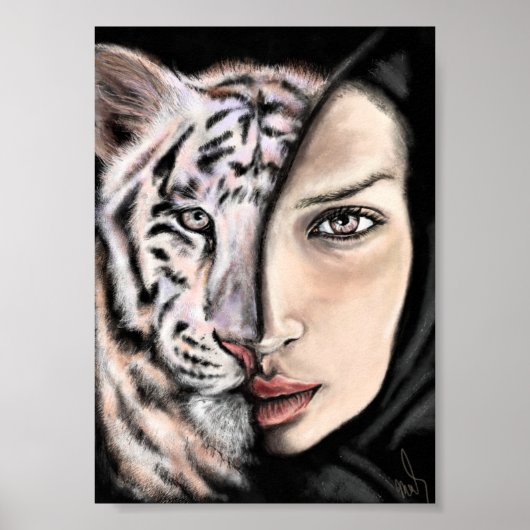 Fille du Tigre Blanc - Affiche Emotion - Art de pe (Devant)