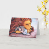 Fille d'un lion - Carte de voeux (Fleur jaune)