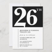 Fille Elegant 26e anniversaire invitation Chic Sim (Devant)