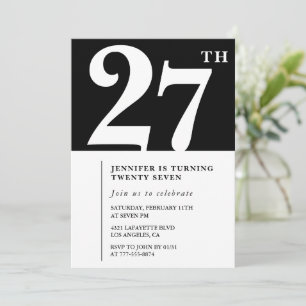 Fille Elegant 27e anniversaire invitation Chic Sim