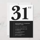 Fille Elegant 31e anniversaire invitation Black Wh (Devant)