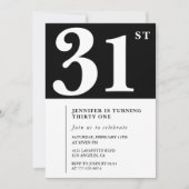 Fille Elegant 31e anniversaire invitation Chic Sim (Devant)