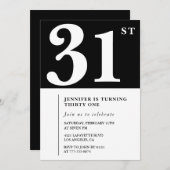 Fille Elegant 31e anniversaire invitation Chic Sim (Devant / Derrière)