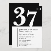 Fille Elegant 37e anniversaire invitation Chic Sim (Devant / Derrière)