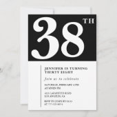 Fille Elegant 38e anniversaire invitation Chic Sim (Devant)