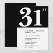 Fille Élégant Invitation d'anniversaire 31 ans Chi (Devant / Derrière)