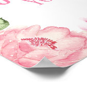 Fille Eléphant Affiche de bienvenue bébé Roses Flo (Coin)