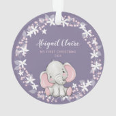 Fille Eléphant Rose Violet Floral 1er Noël (dos)