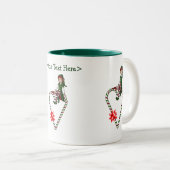 Fille Elf Coeur Personnalisé Noël Fête Mug (Devant droit)