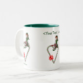 Fille Elf Coeur Personnalisé Noël Fête Mug (Devant gauche)