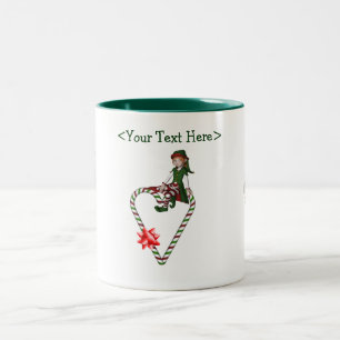 Fille Elf Coeur Personnalisé Noël Fête Mug