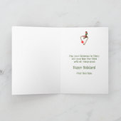 Fille Elf Sucre de canne Coeur Noël Carte (Intérieur)