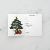 Fille Elf Tree Noël Fête Invitation (Intérieur)