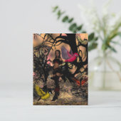 Fille Elfe Carte Postale Oiseaux (Debout devant)