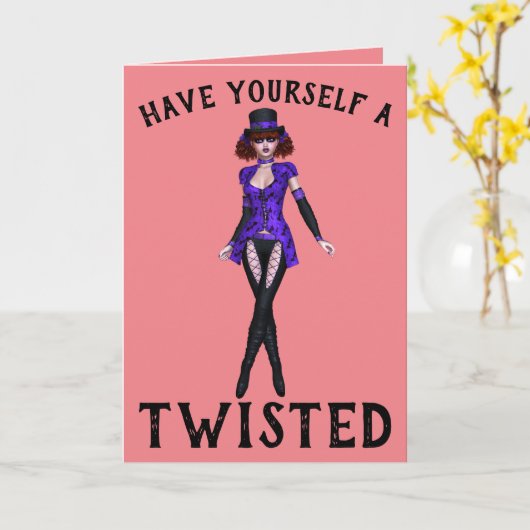 FILLE EMO GOTHIQUE, CARTES DE NOËL DEFORMÉES (Fleur jaune)