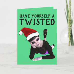 FILLE EMO GOTHIQUE, CARTES DE NOËL DÉJANTÉES