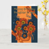 Fille en droit Carte d'anniversaire - Tournesol et (Fleur jaune)