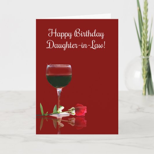 Fille en droit Carte de vin Anniversaire (Devant)