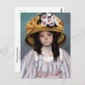 Fille en grand Casquette par Mary Cassatt Carte po (Devant / Derrière)