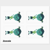 Fille en lunettes autocollant (Feuille)