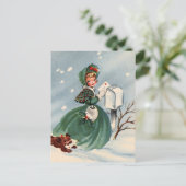 Fille en manteau vert Mailing Cartes de Noël (Debout devant)