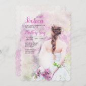 Fille en robe blanche Invitation (Devant / Derrière)