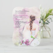 Fille en robe blanche Quinceañera Invitation (Debout devant)