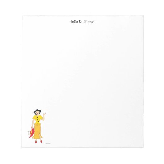 Fille en robe jaune Bloc-notes (Devant)