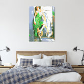 fille en robe verte toile enveloppée (Insitu(Chambre))