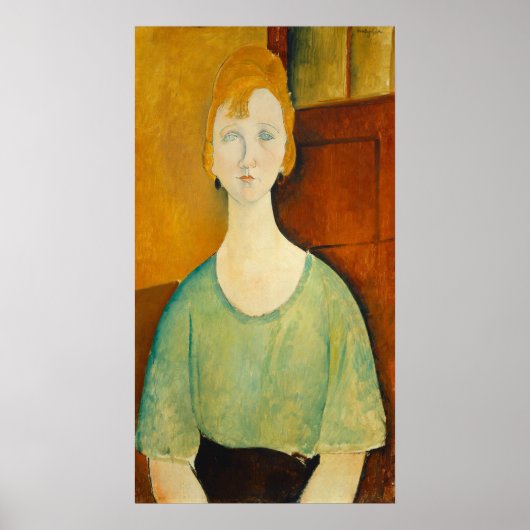 Fille en vert - Amedeo Modigliani Affiche d'art fi (Devant)