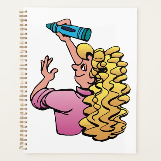 Fille enjouée avec crayon (Devant)