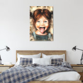 Fille Enjouée Impression sur Toile Drôle (Insitu(Chambre))