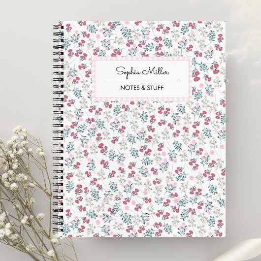 Fille esthétique florale coquette Carnet spirale