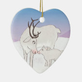 Fille et bébé rennes ornement d'arbre de Noël (Droite)