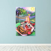 Fille et chat dans la nature Impression sur toile (Insitu (Plancher de Bois))