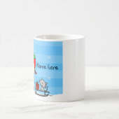 Fille et chat mignons de Noël de ♥ de TASSE de ♥ (Centre)