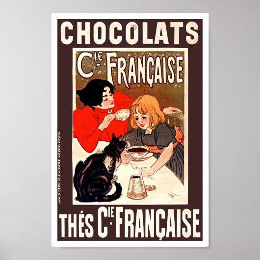 Fille et chat, Poster vintage, Alexandre Steinlen (Devant)