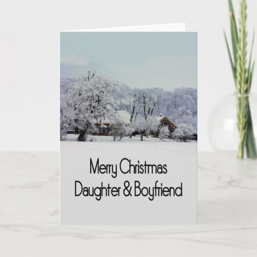 Fille et copain Joyeuse carte de Noël (Devant)