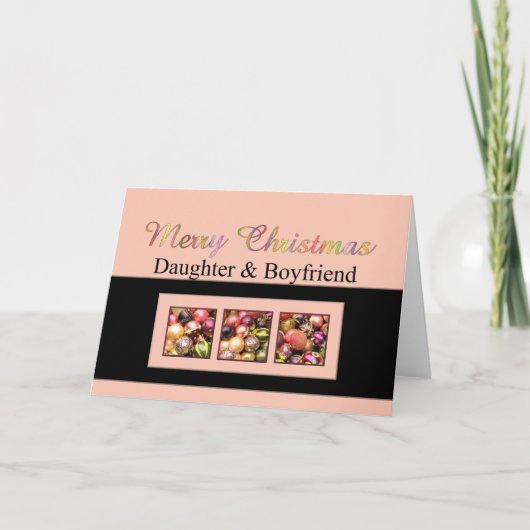 Fille et copain Joyeuse carte de Noël (Devant)