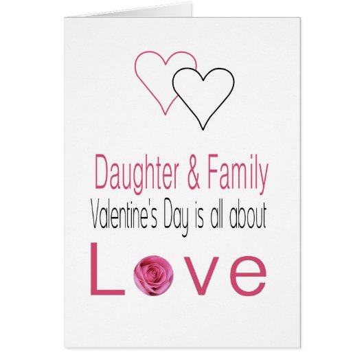 Fille et famille Heureuses Saintes-Valentin Roses (Devant)