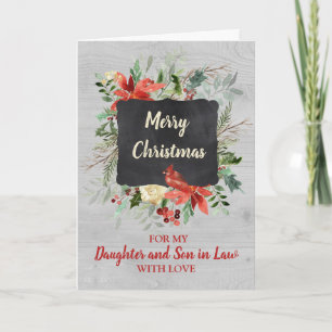 Fille et Fils en droit Joyeuse carte de Noël