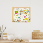 Fille et garçon jouant par tableau (Cuisine)