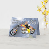 Fille et hélico 86 Carte d'anniversaire (Fleur jaune)