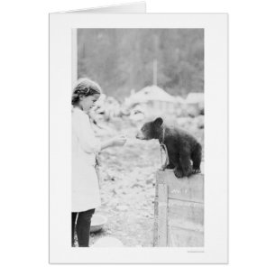 Fille et ours Seward, Alaska 1912
