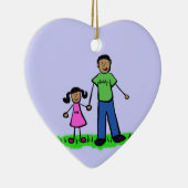 Fille et père Famille Ornements personnalisés (Droite)