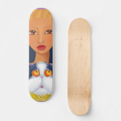 FILLE ET SON CHAT FONT DU SKATEBOARD (Recto)