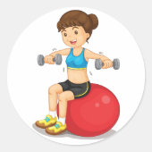 Fille Exercice Avec Stickers Poids (Devant)
