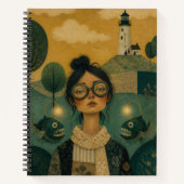 Fille Fantaisiste avec Carnet de Poisson-Lune (Devant)