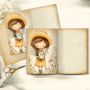 Fille Fantaisiste avec Page de Journal de Bord de