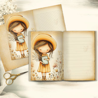 Fille Fantaisiste avec Page de Journal de Bord de
